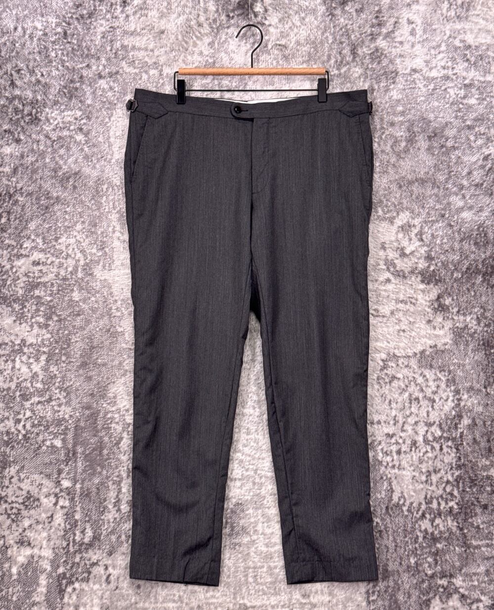 SUITSUPPLY Pants 38 x 29 Mens Soho SA Side Adjuster Gray Wool Trouser